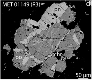 Sulfide mineral in thin section